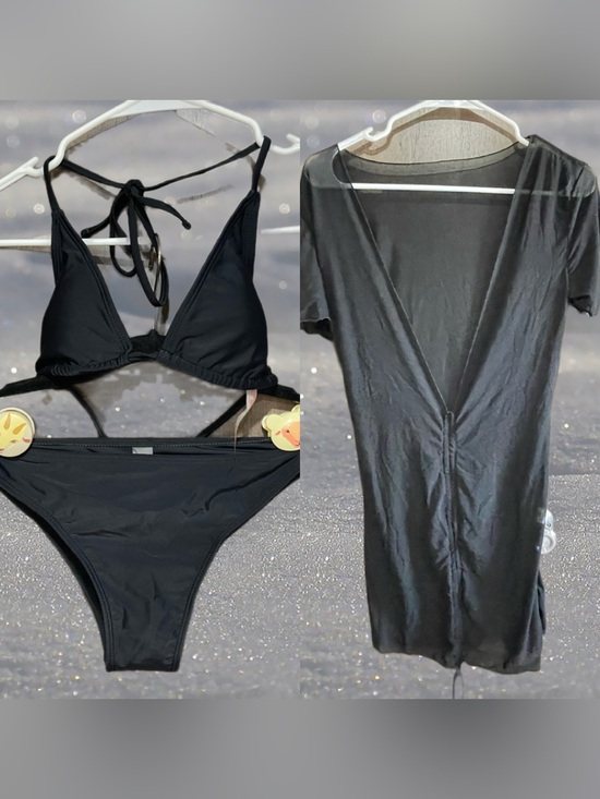Roxy Other - SUMMER SALE!! NWT- BLACK 3 piece bikini set. Cover up, top and bottom